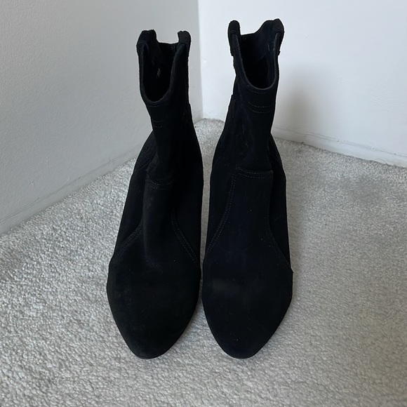 ba&sh caitlin suede ankle boots black sz 37 - Picture 2 of 8